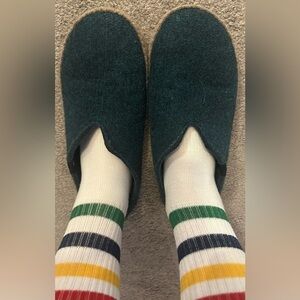 DODO Unisex Wool Slip-On Felt Shoes in Blue EU 42